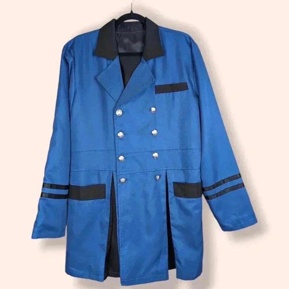 Long Blue Double Button Jacket - Picture 5 of 7